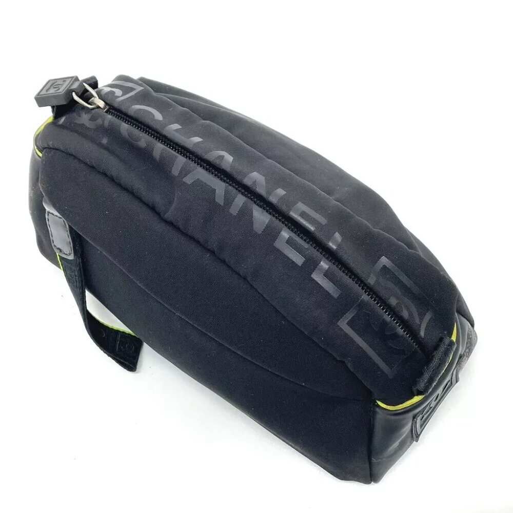 CHANEL Sports line logo Cluch Bag Pouch Nylon Black - Picture 5 of 12